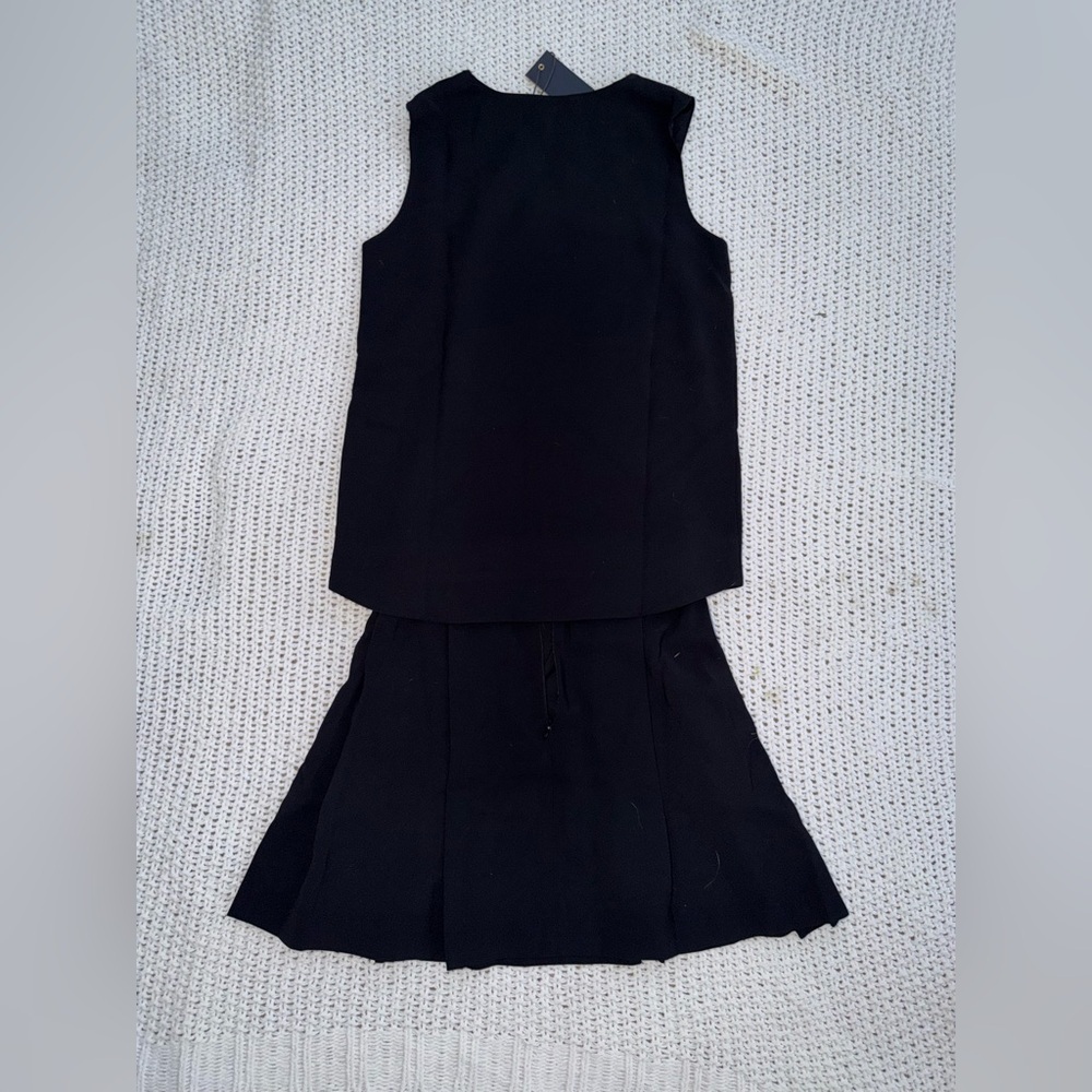 NWT Supertrash Black Top & Skirt Matching Set with Silver Ring Detail Size XS 34 - Picture 7 of 7